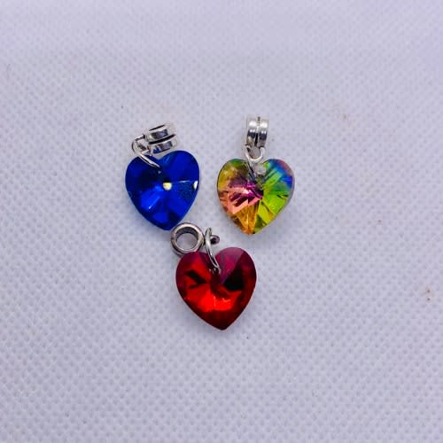 Crystal Heart Pendant-3pcs