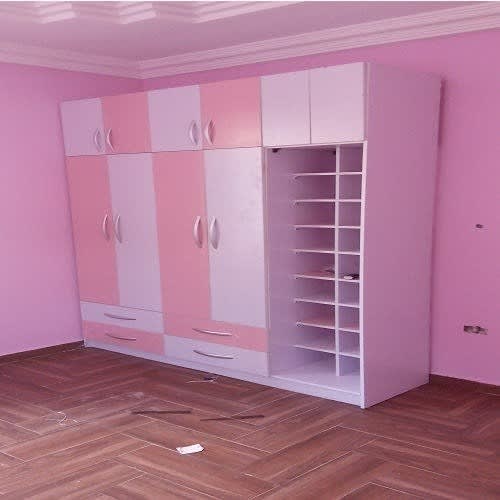 Boa Furnitures-wardrobe Cabinet - White & Pink - 96