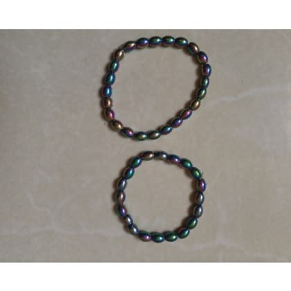 Rainbow Gloss Bead Bracelets - 2pcs