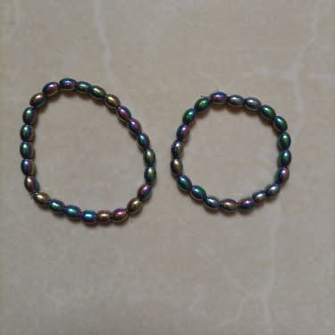 Rainbow Gloss Bead Bracelets - 2pcs