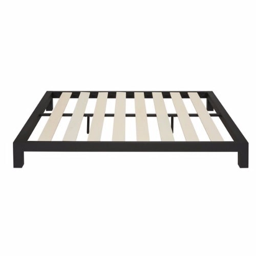 Black Metal Slatted Platform Bed - Full