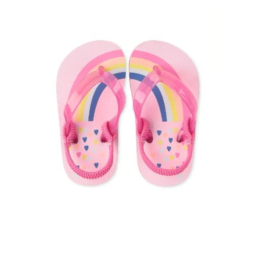 Girls Toddler Rainbow Flip Flops - Pink
