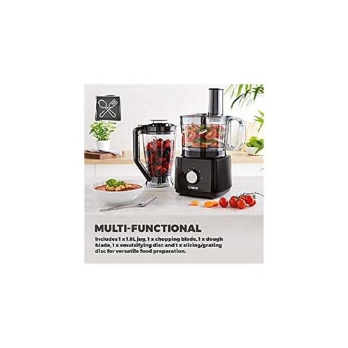 Food Processor And Blender 750W -  2L Mixing Bowl - 1.8L Jug - Black