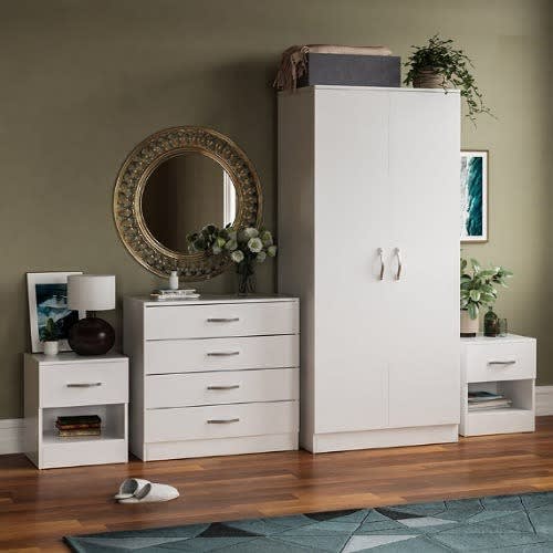 J Best - 4 Piece Bedroom Set -White