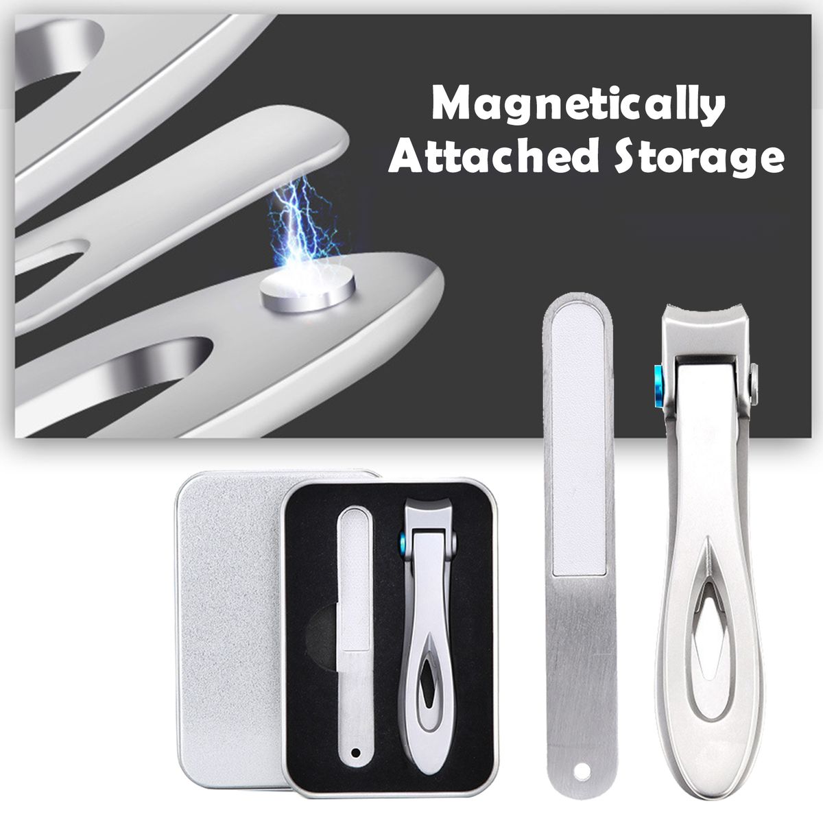 2PCs Nail-Clippers Nail File Kit For Thick Toenails Fingernails 16mm