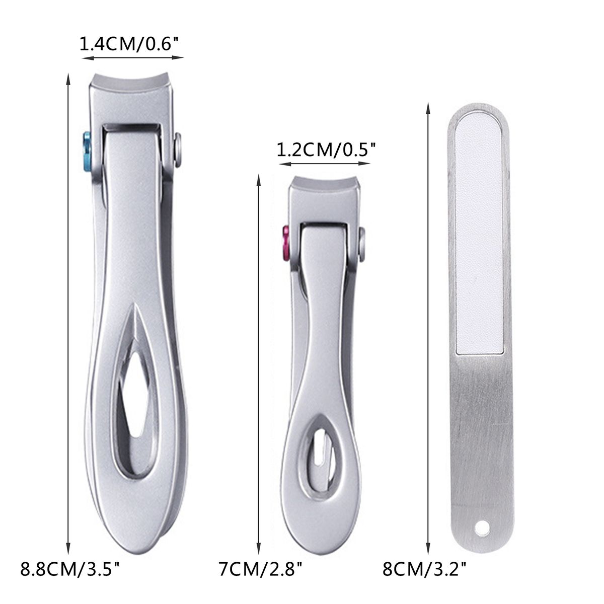 2PCs Nail-Clippers Nail File Kit For Thick Toenails Fingernails 16mm