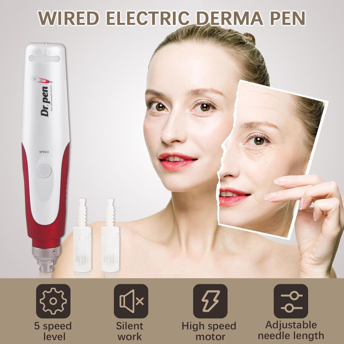 Wirelessly Rechargeable Dermapen Micro Needling Pen Efoliate Shrink Pores Mesotherapy Auto Micro Needl-e Derma System Therapy