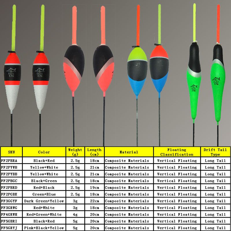 10pcs/lot Composite Material Sea Fishing Float Buoy For Mix