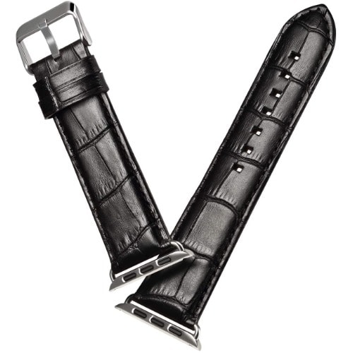 Leather Strap for Apple Watch All Series - 45mm/44mm/42mm -Black