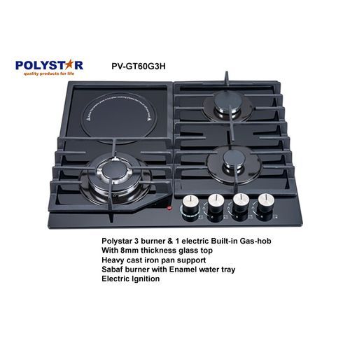 Built-in Gas Hob 3 Gas And 1 Electric=