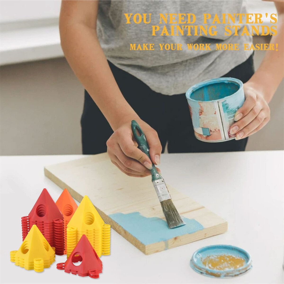 10pcs Portable Woodworking Paint Triangle Stand Wood Support