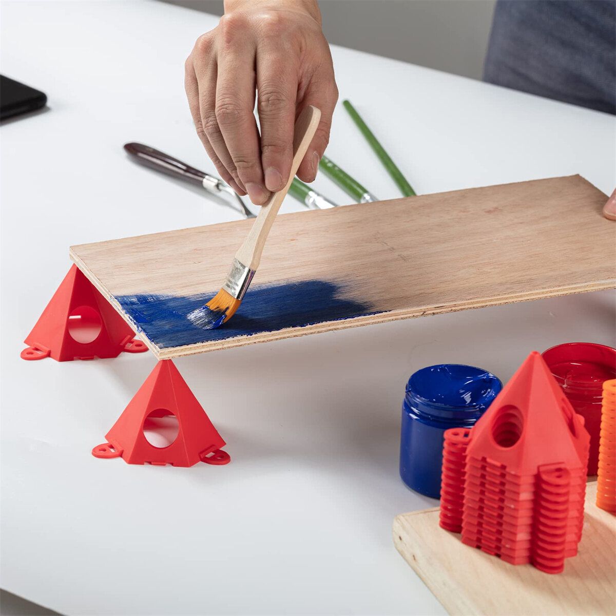 10pcs Portable Woodworking Paint Triangle Stand Wood Support