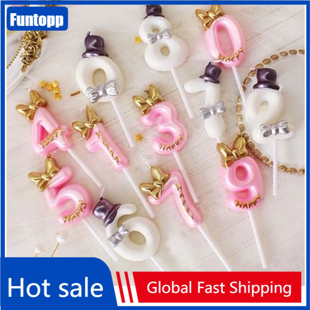 1Pcs Number 0-9 Birthday Candle Happy Birthday Cake