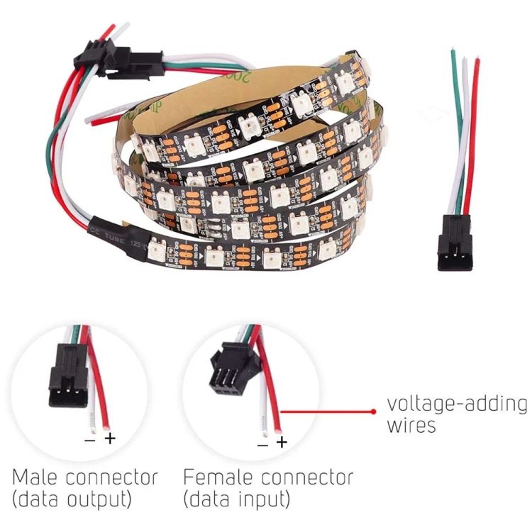 WS2812B 5050 SMD LED RGB Epoxy Rope Light