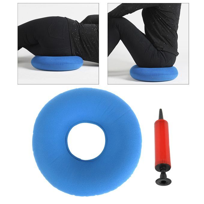 Inflatable Donut Cushion Hemorrhoid Seat Pillow For Light Blue
