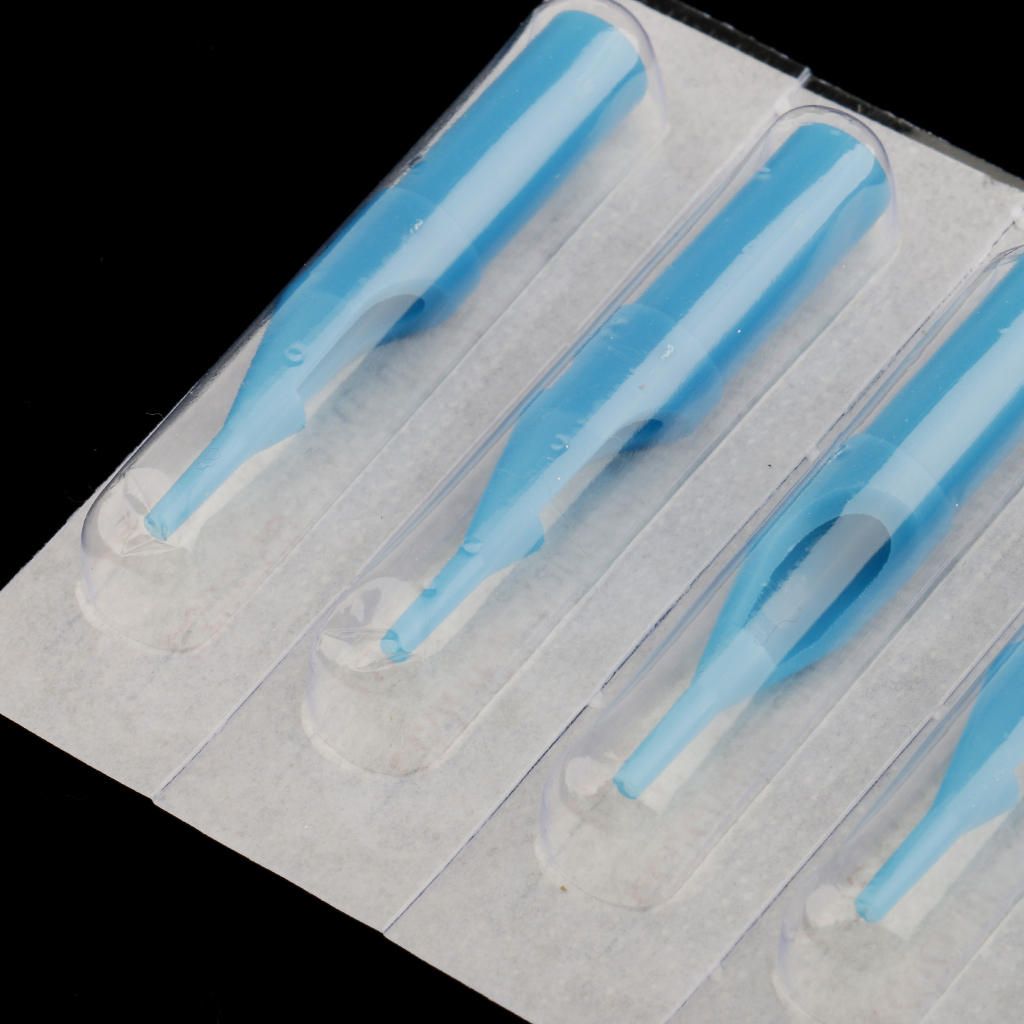 50 Pcs RT FT Disposable Sterile Tattoo Tips Nozzle  Tubes Blue
