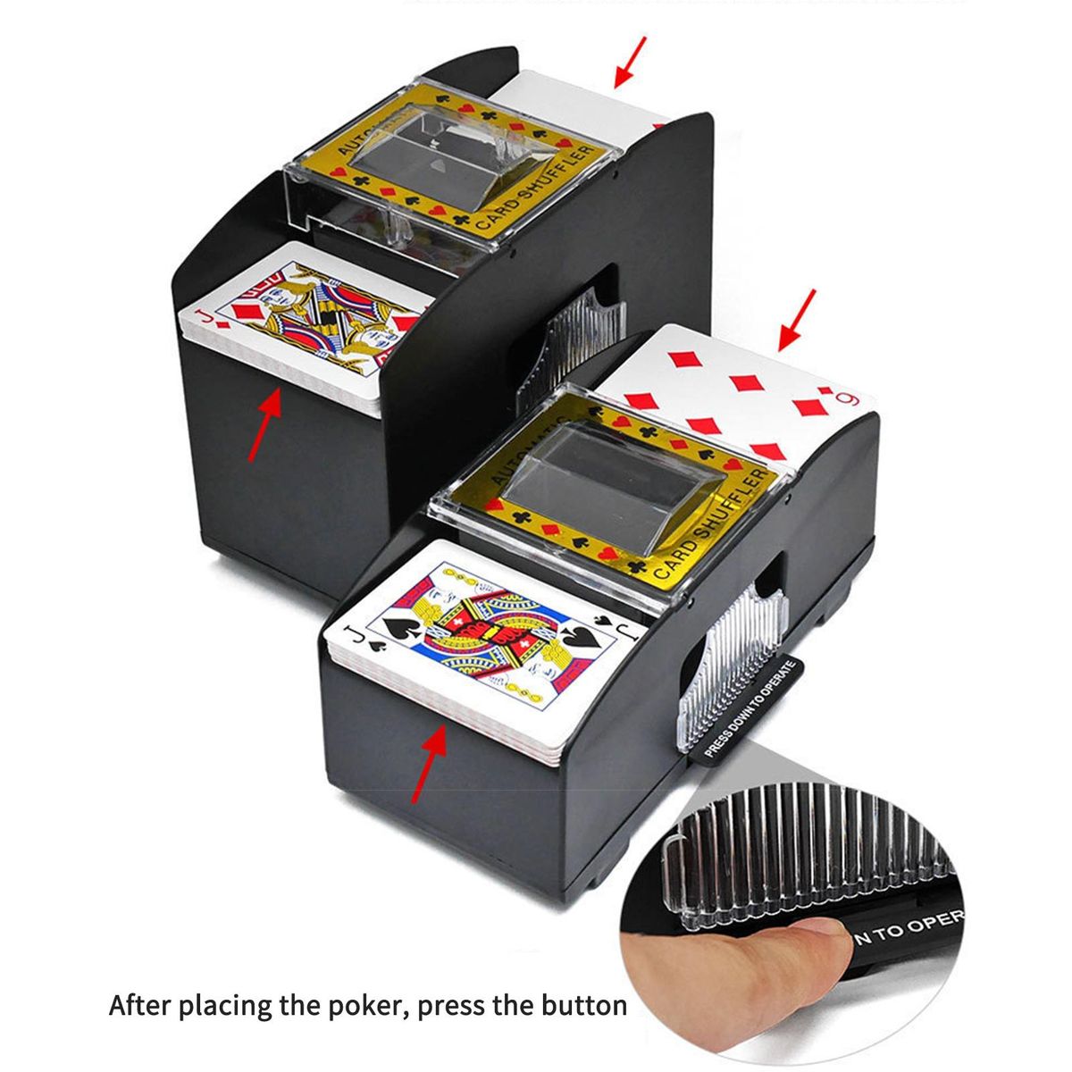 Automatic Card Shuffler Electric Shuffler Battery-Operated Card Game Tool 4 Deck Poker Card Shuffling Machine