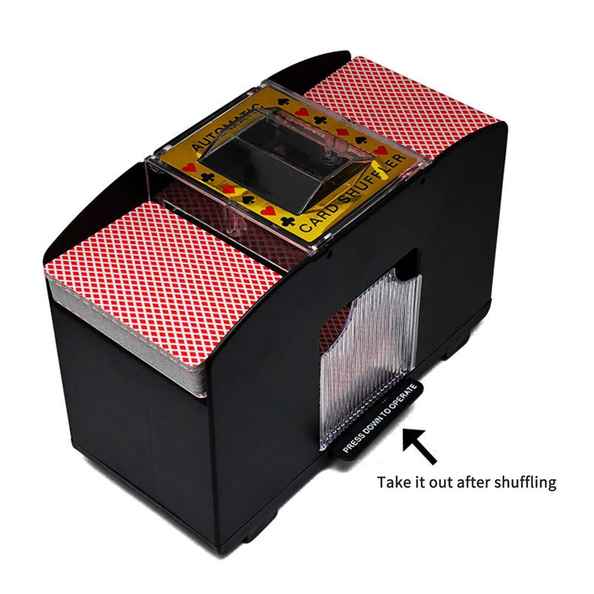 Automatic Card Shuffler Electric Shuffler Battery-Operated Card Game Tool 4 Deck Poker Card Shuffling Machine