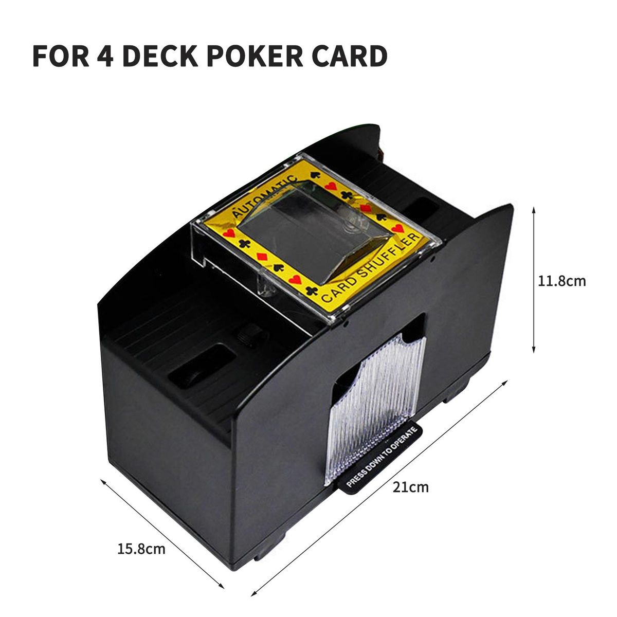 Automatic Card Shuffler Electric Shuffler Battery-Operated Card Game Tool 4 Deck Poker Card Shuffling Machine