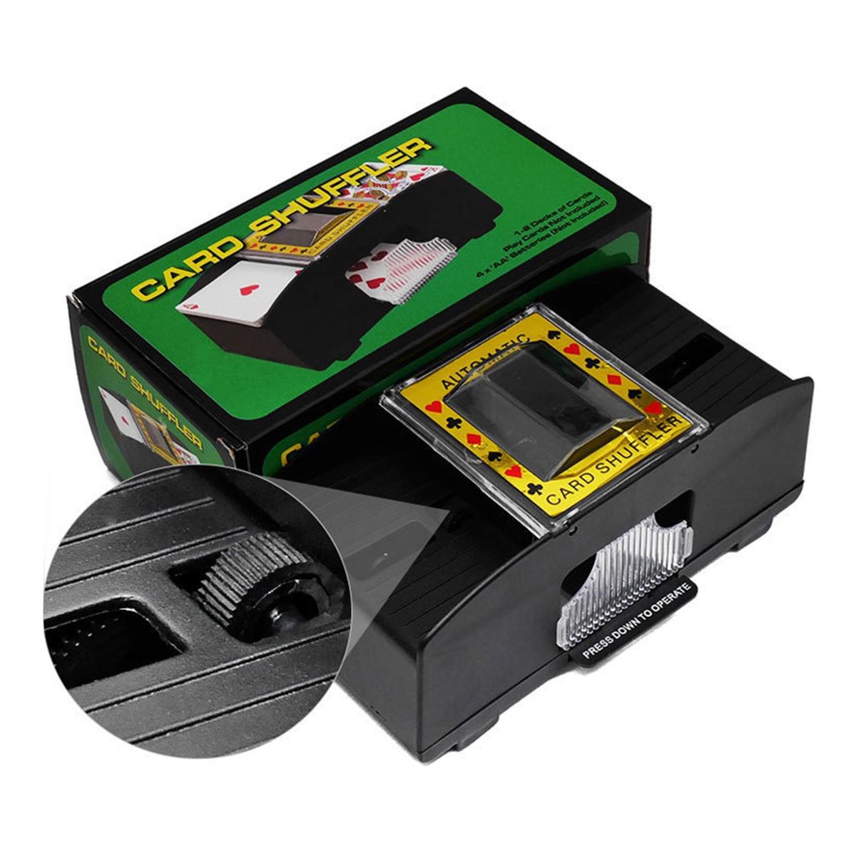 Automatic Card Shuffler Electric Shuffler Battery-Operated Card Game Tool 4 Deck Poker Card Shuffling Machine