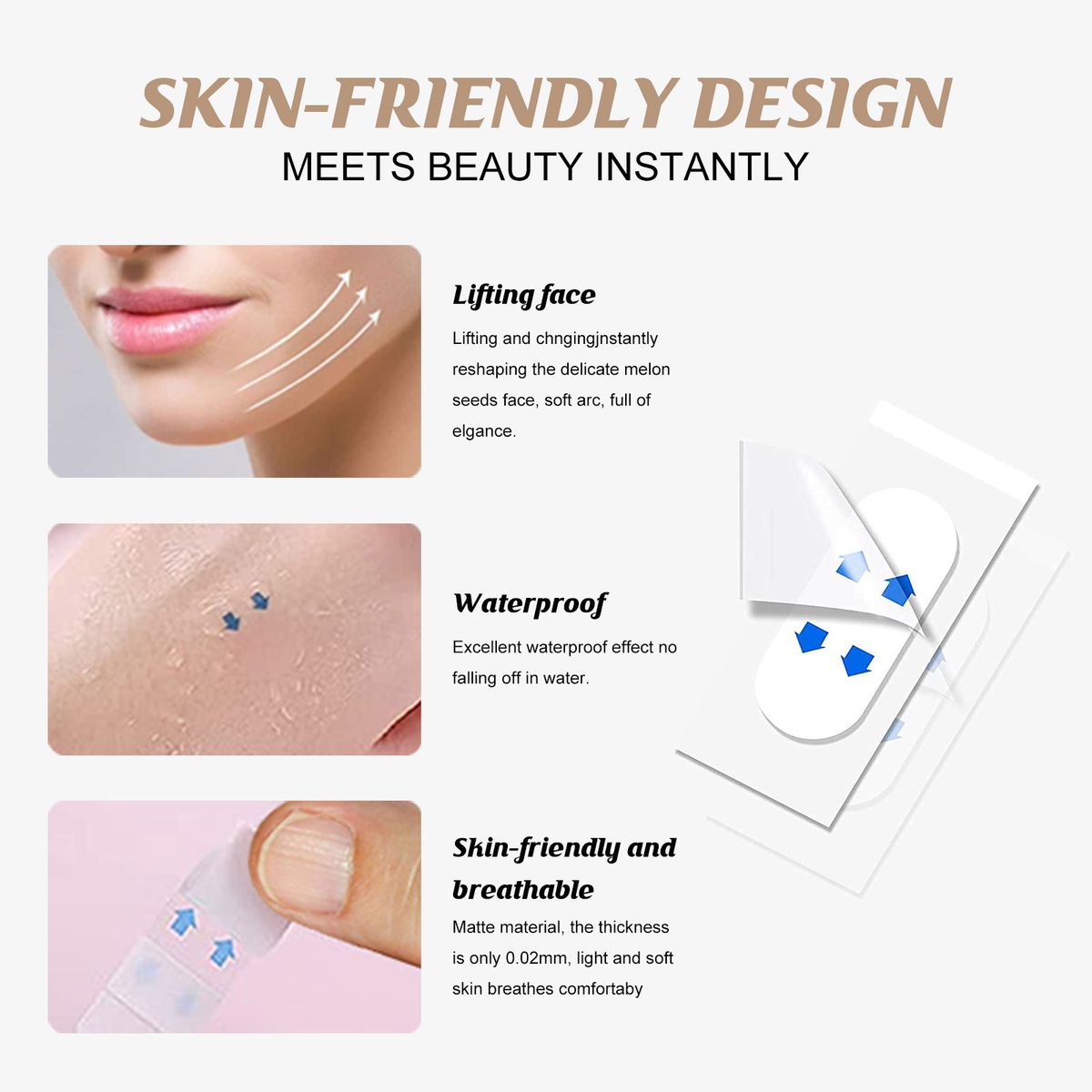 120Pcs Face Lift Patch Thin Double Chin Tightening V Shaped