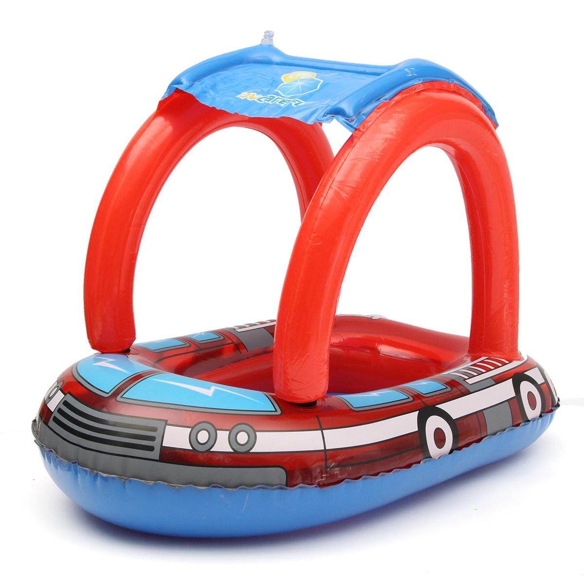 Baby Toddler Infant Sunshade Swimming Pool Swimways Seat Float Boat Ring Raft