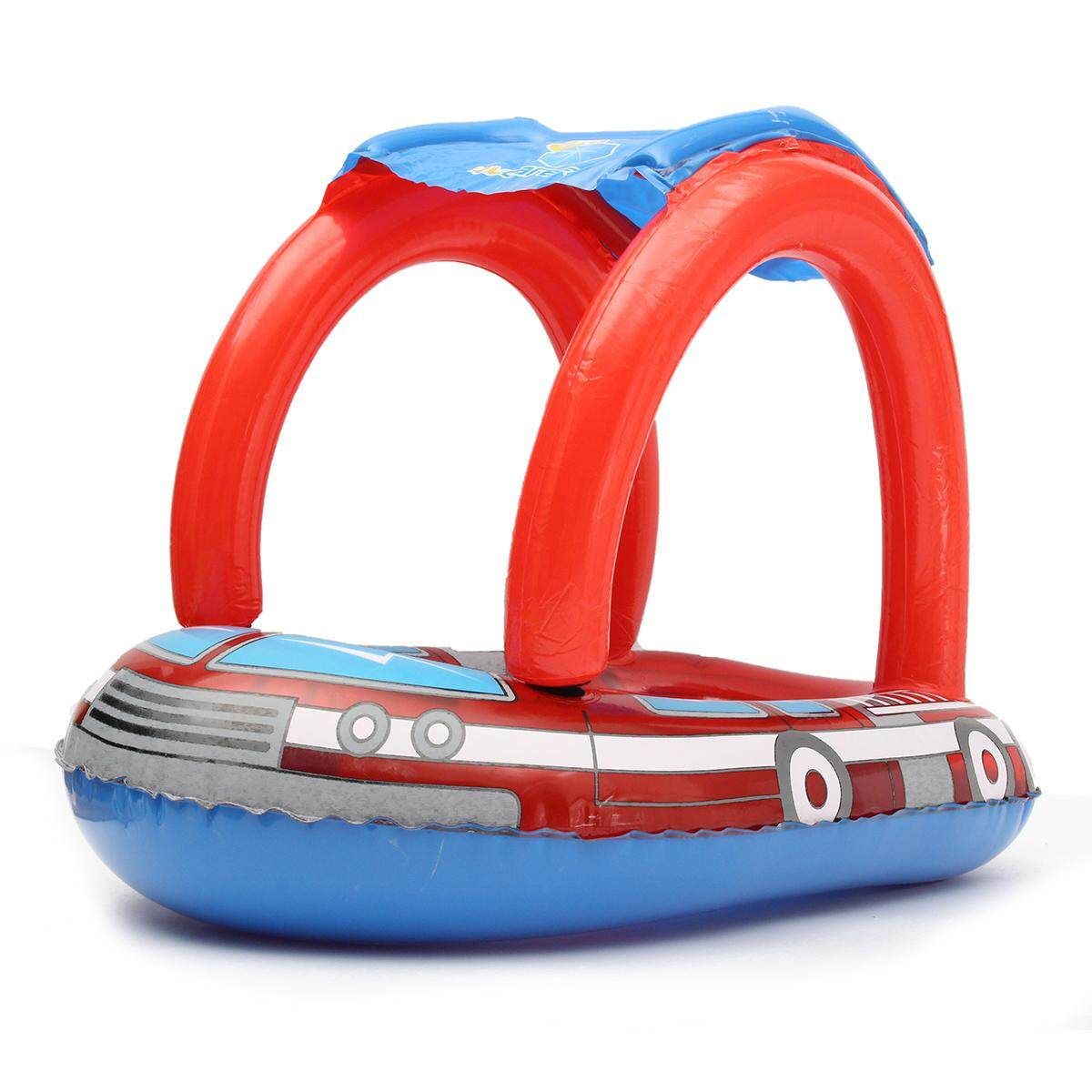 Baby Toddler Infant Sunshade Swimming Pool Swimways Seat Float Boat Ring Raft