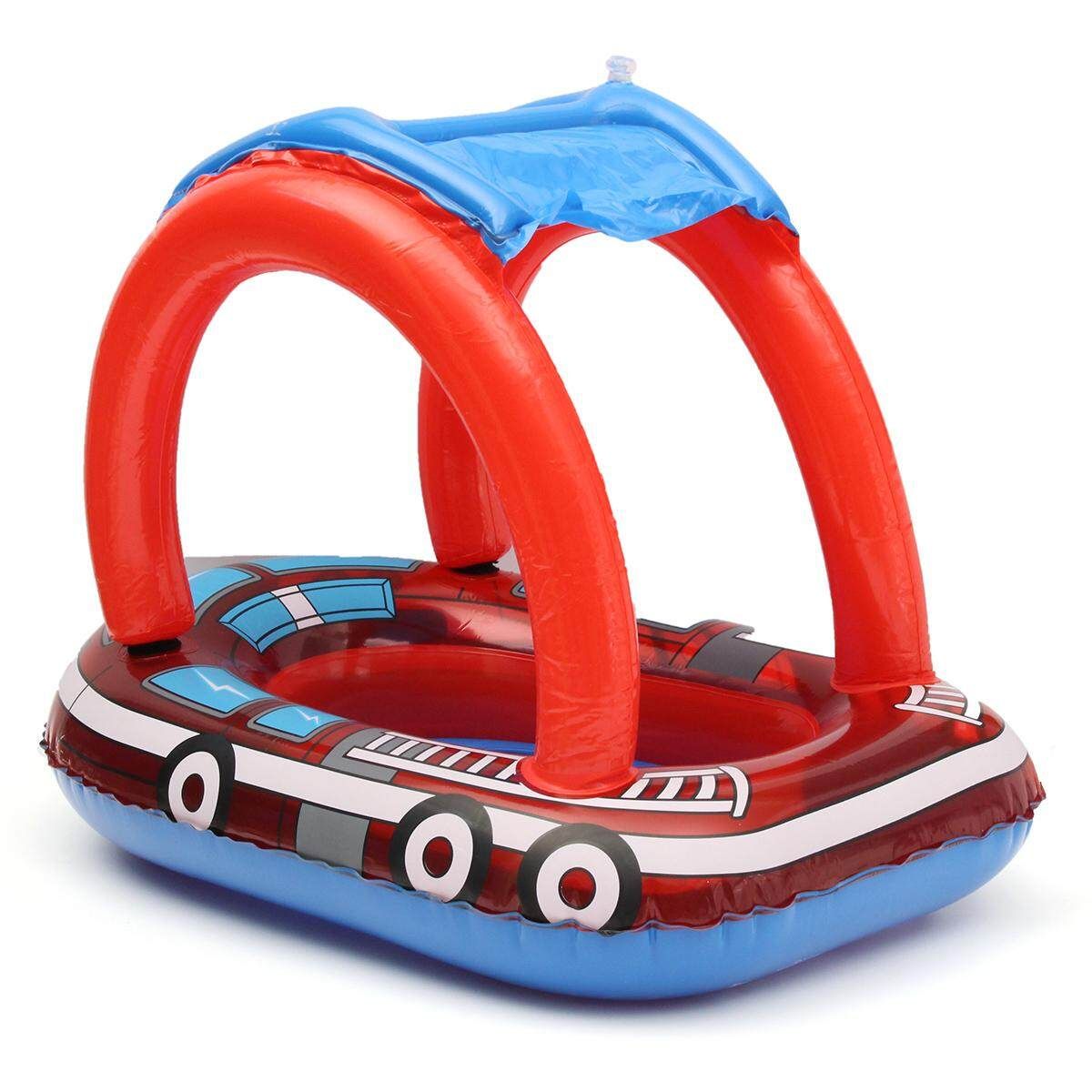 Baby Toddler Infant Sunshade Swimming Pool Swimways Seat Float Boat Ring Raft