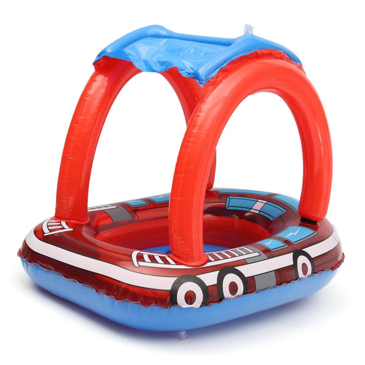 Baby Toddler Infant Sunshade Swimming Pool Swimways Seat Float Boat Ring Raft
