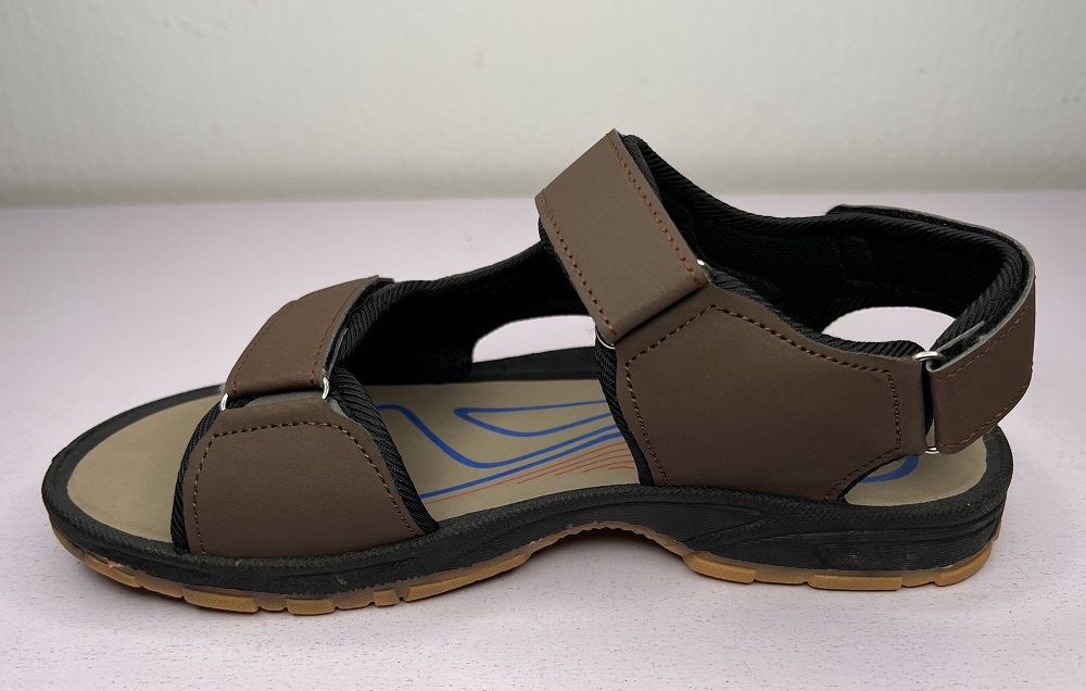Velcro Strap Sandal - Brown