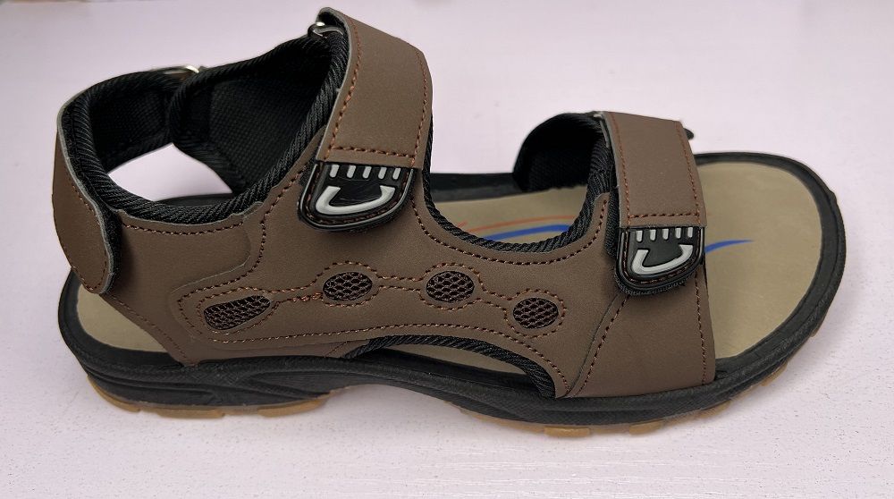 Velcro Strap Sandal - Brown