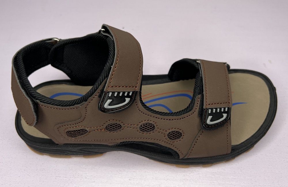 Velcro Strap Sandal - Brown