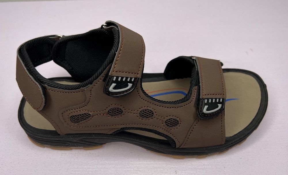 Velcro Strap Sandal - Brown