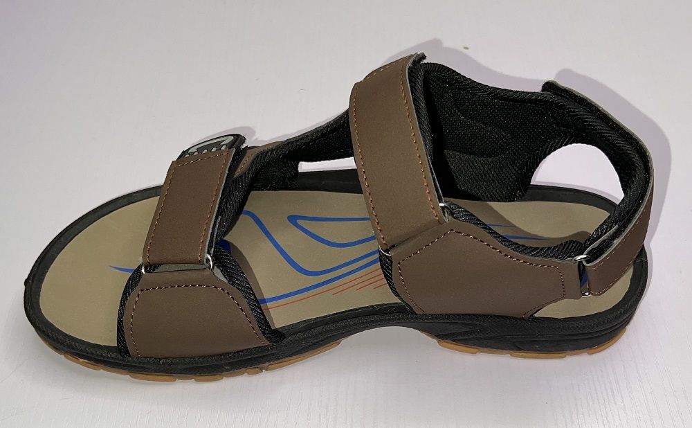 Velcro Strap Sandal - Brown