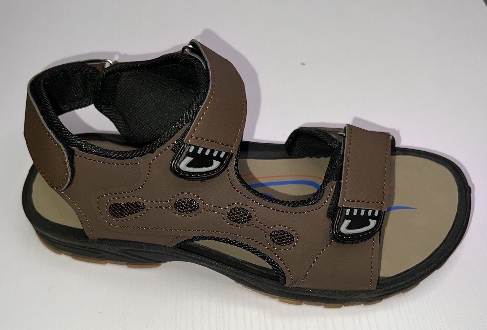 Velcro Strap Sandal - Brown