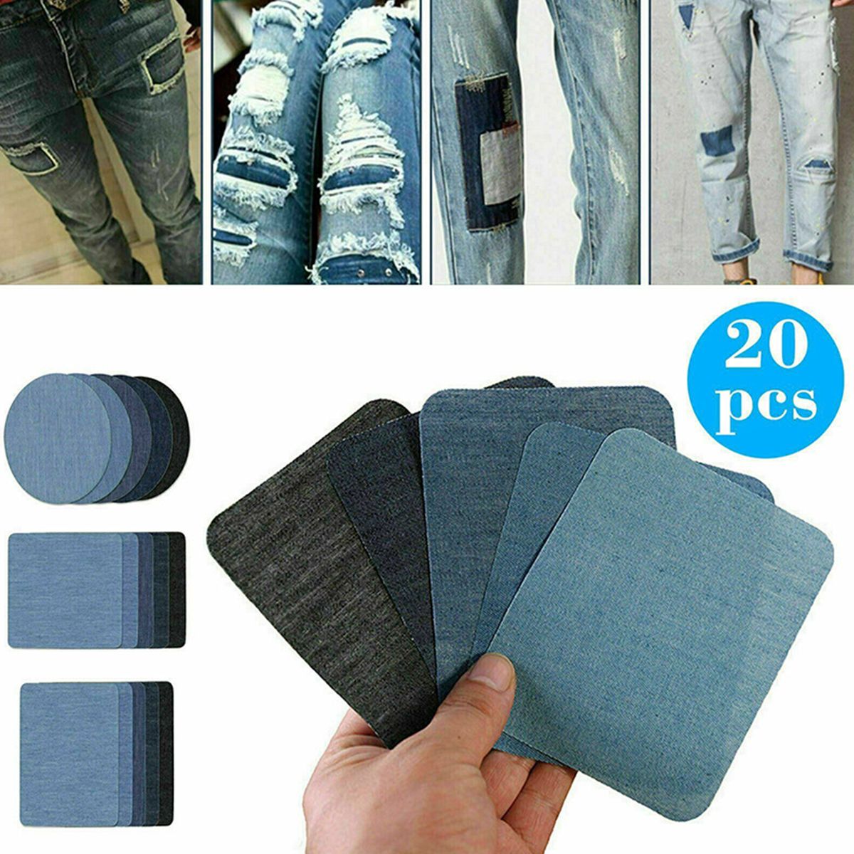 20Pcs Iron-on Patches Jean Patches Denim Fabric Patches