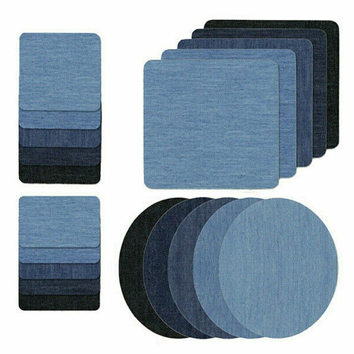 20Pcs Iron-on Patches Jean Patches Denim Fabric Patches