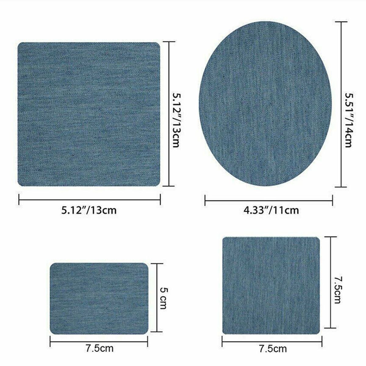 20Pcs Iron-on Patches Jean Patches Denim Fabric Patches