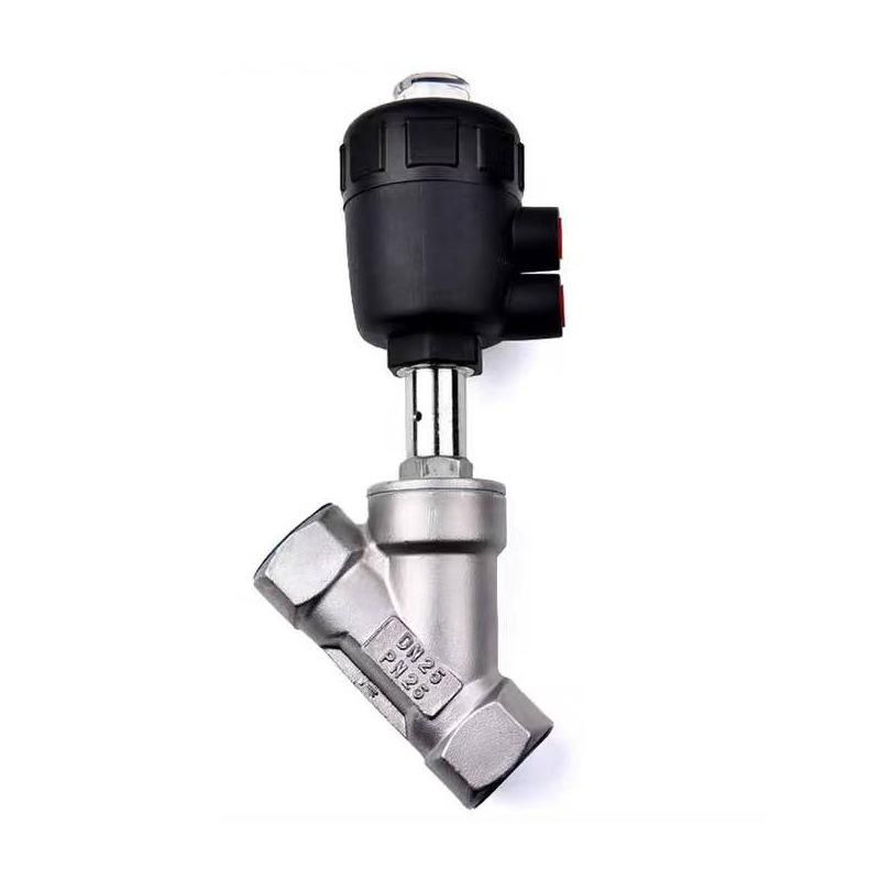 304 Threaded Pneumatic Angle Seat Valve Threaded Flange Type Plastic Head High Temperature Steam Valve Y Type Angle Seat Valve Wholesale