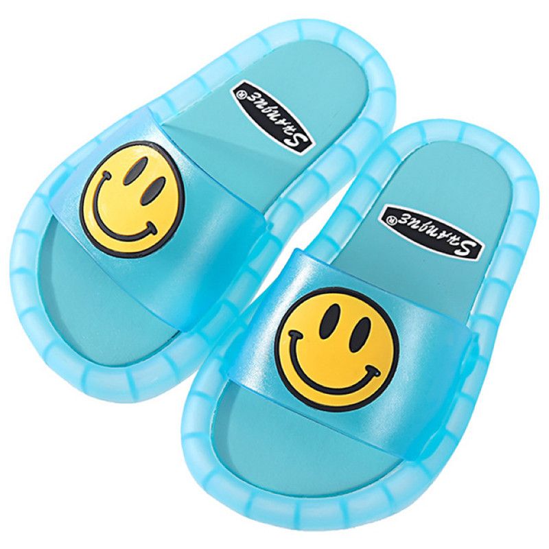 Children's Slippers Smiley Night Glowing Light-Blue