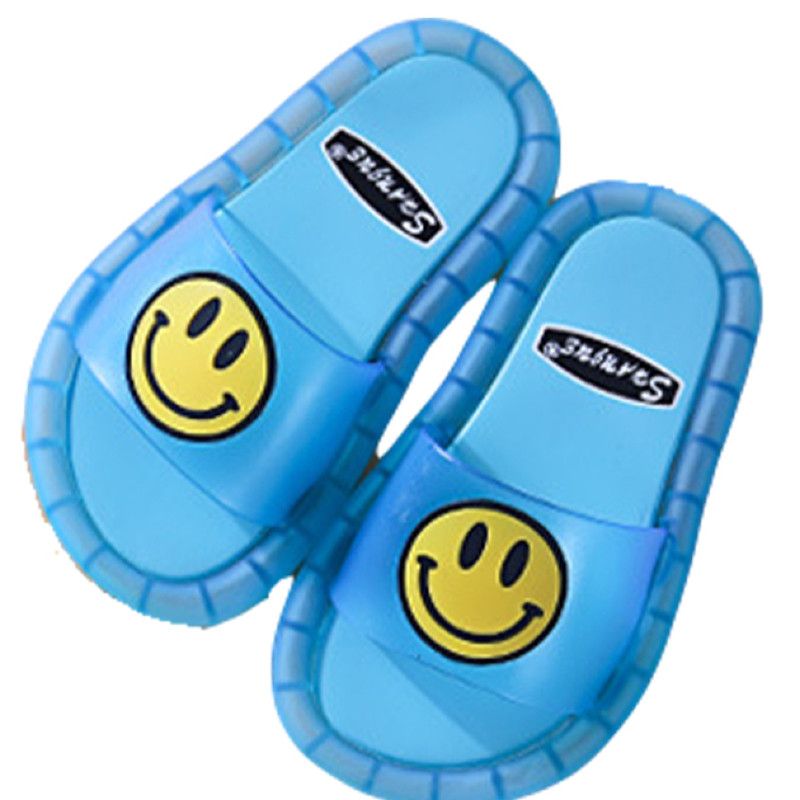 Children's Slippers Smiley Night Glowing Light-Blue