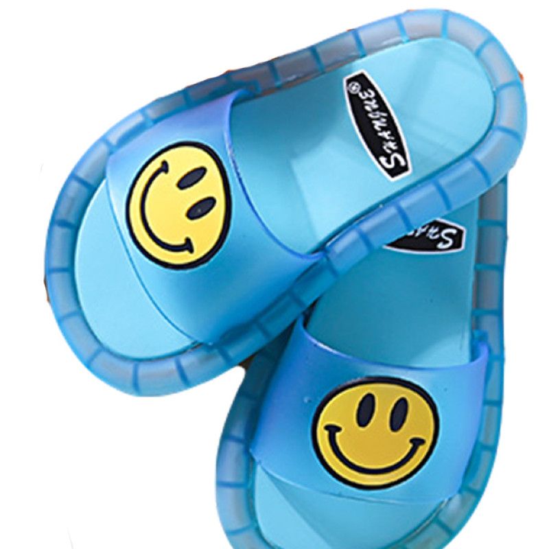 Children's Slippers Smiley Night Glowing Light-Blue