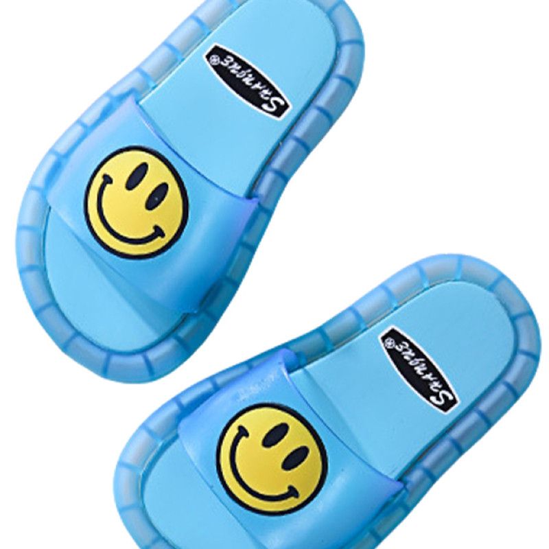 Children's Slippers Smiley Night Glowing Light-Blue