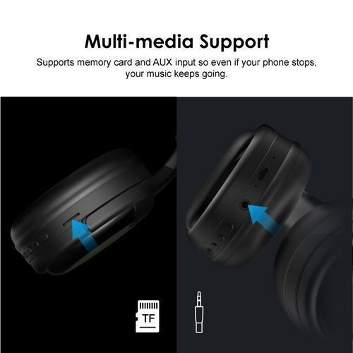 BoomPlay Over-Ear Bluetooth Wireless Headphone Black