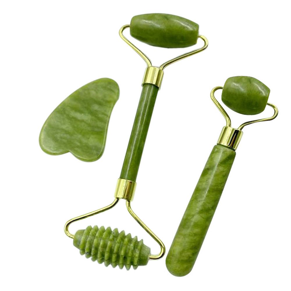 Jade Rollers   Gua Sha Scrapers Jade Stone Set For Facial
