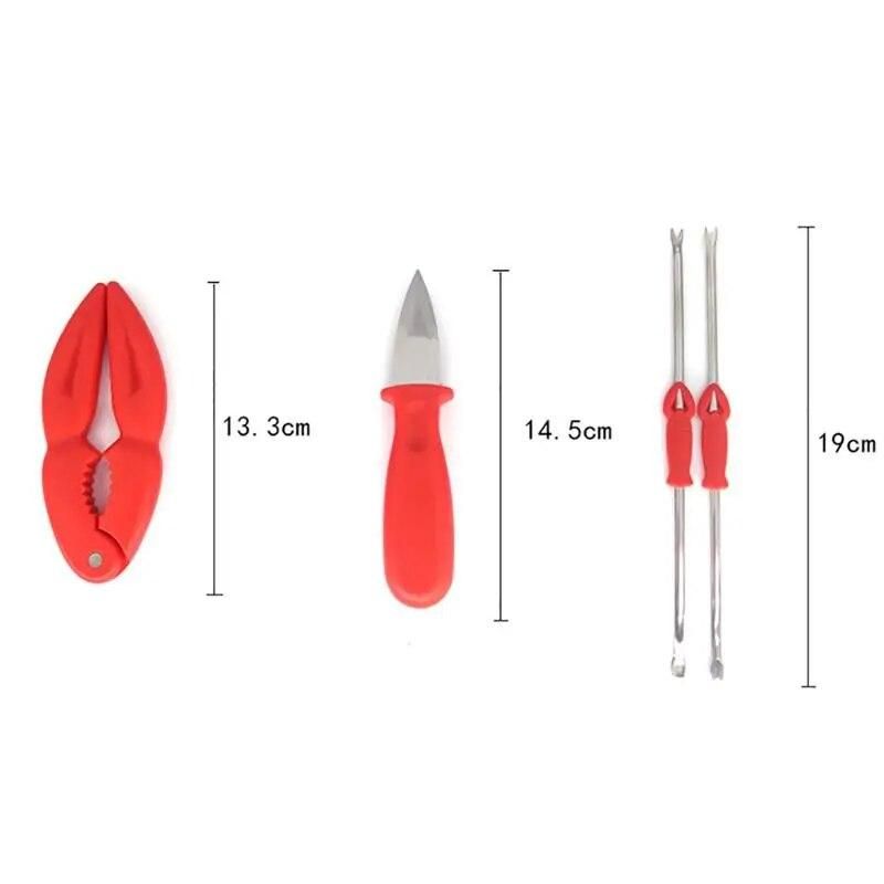 4pcs Seafood Tools Set Lobster Opener Seafood Crackers Stainless Steal Lobster Crab Forks Nuts Opener Kitchen Gadgets