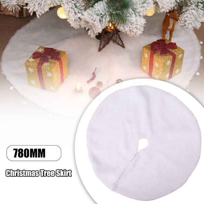 Christmas Tree Skirt White Plush Christmas Tree Carpet