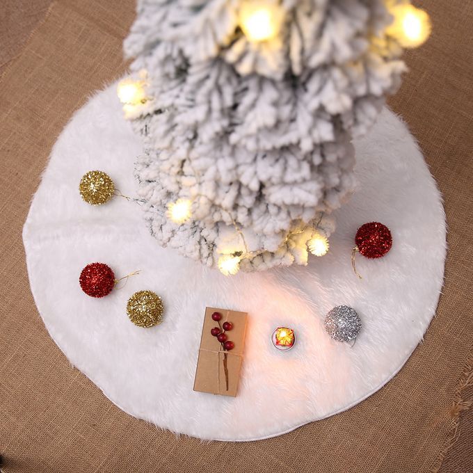 Christmas Tree Skirt White Plush Christmas Tree Carpet