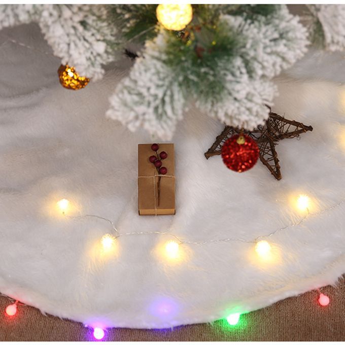 Christmas Tree Skirt White Plush Christmas Tree Carpet