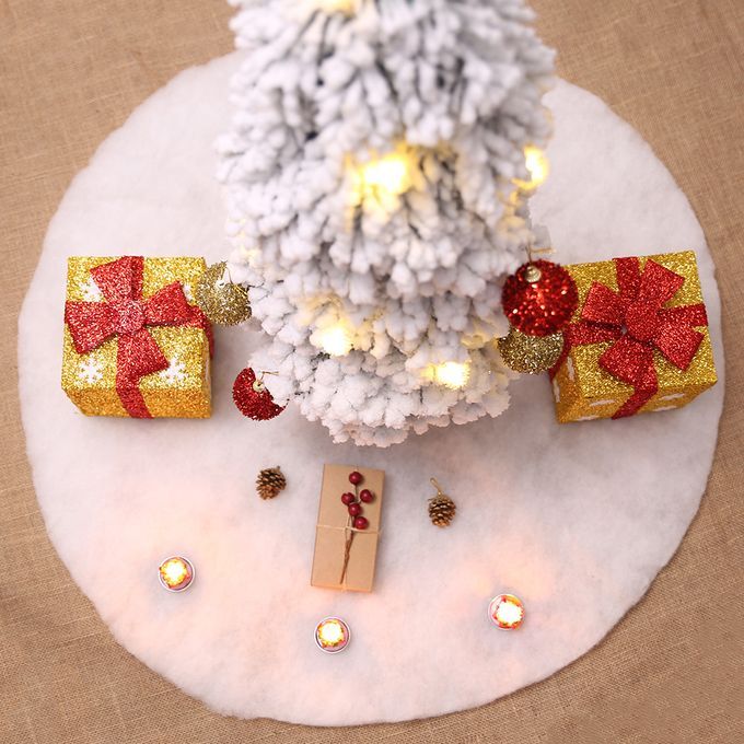Christmas Tree Skirt White Plush Christmas Tree Carpet